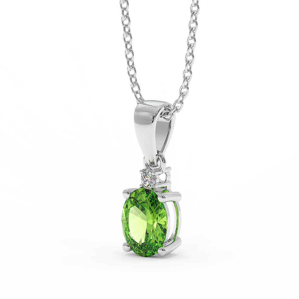 18K Gold Diamond Peridot Pendant