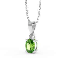 18K Gold Diamond Peridot Pendant
