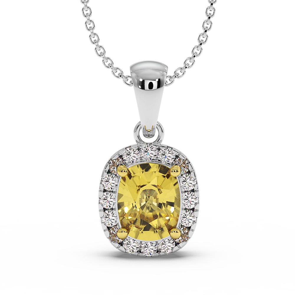 18K Gold Yellow & White Diamond Pendant