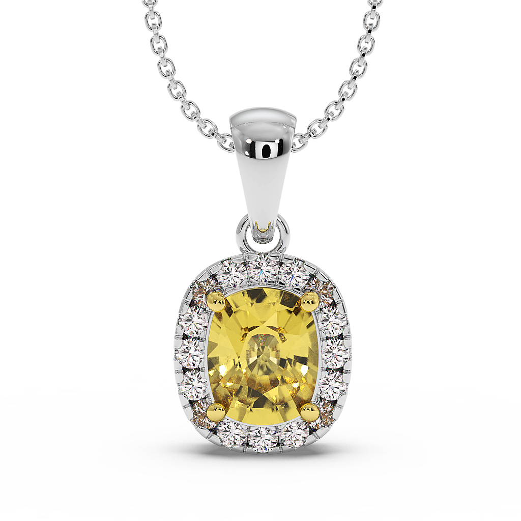 18K Gold Yellow & White Diamond Pendant