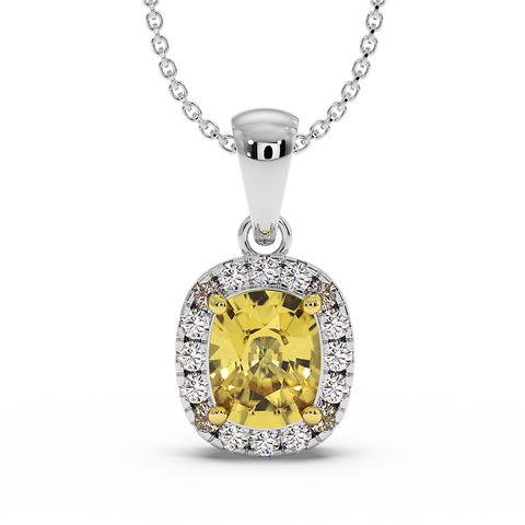 18K Gold Yellow & White Diamond Pendant