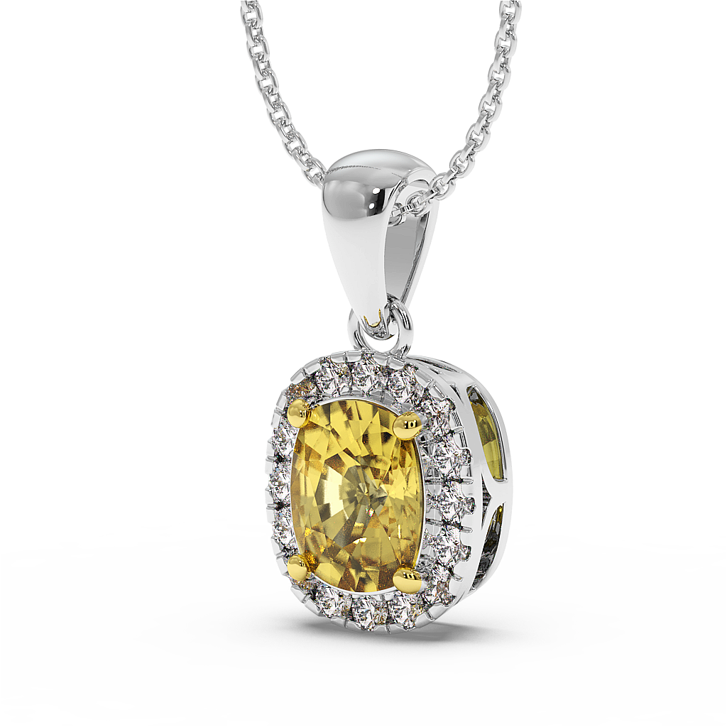 18K Gold Yellow & White Diamond Pendant