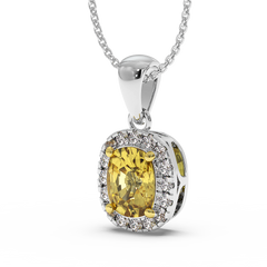 18K Gold Yellow & White Diamond Pendant