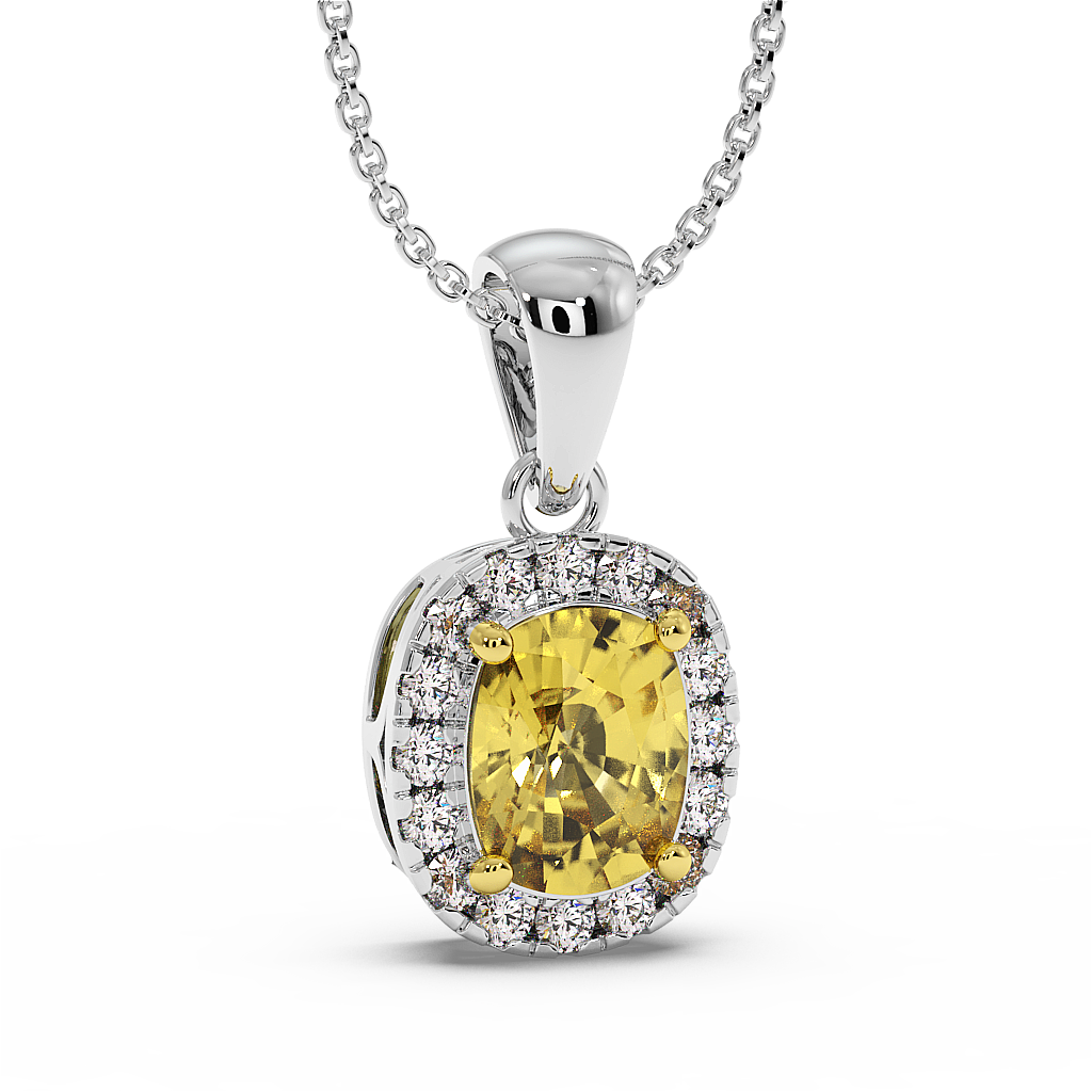 18K Gold Yellow & White Diamond Pendant