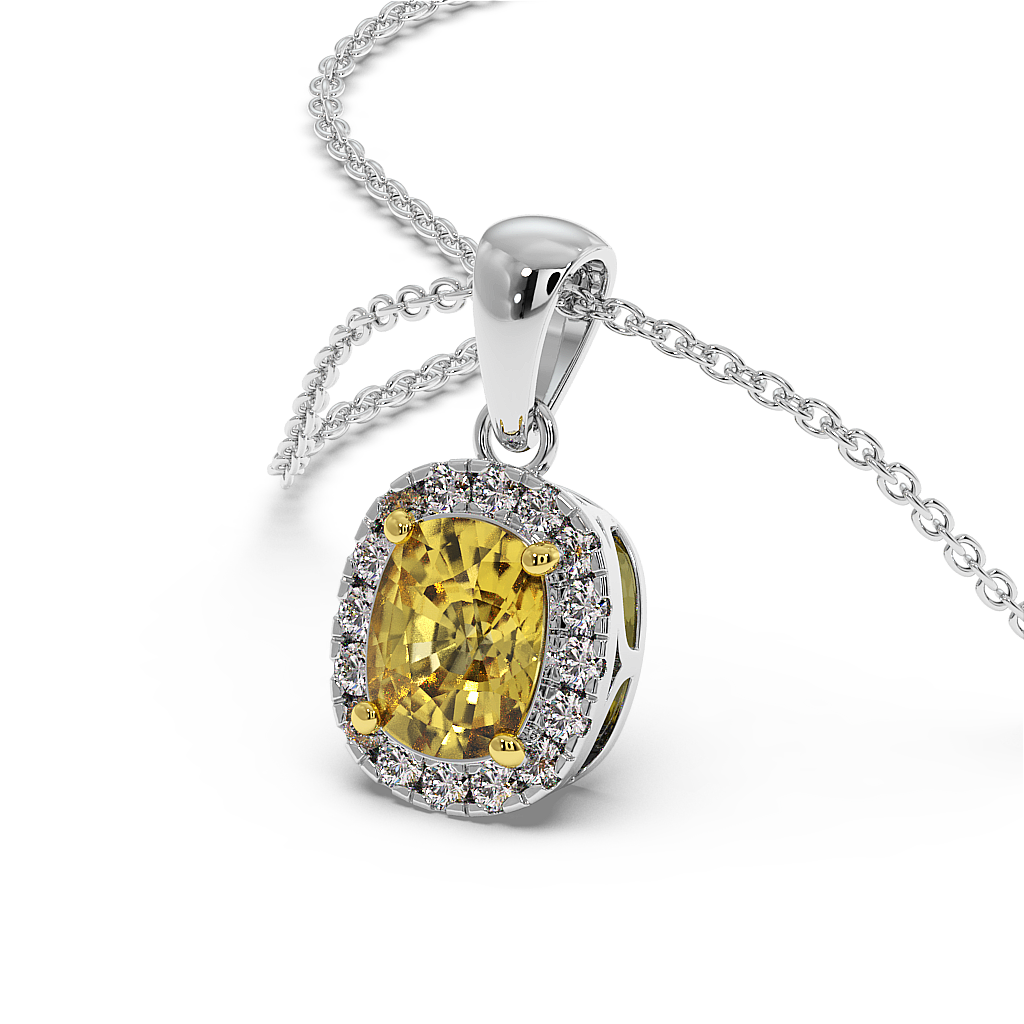 18K Gold Yellow & White Diamond Pendant