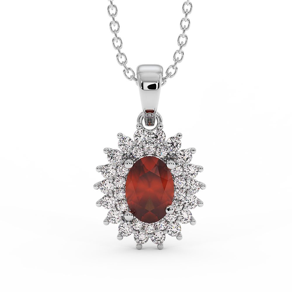 18K Gold Diamond Ruby Pendant