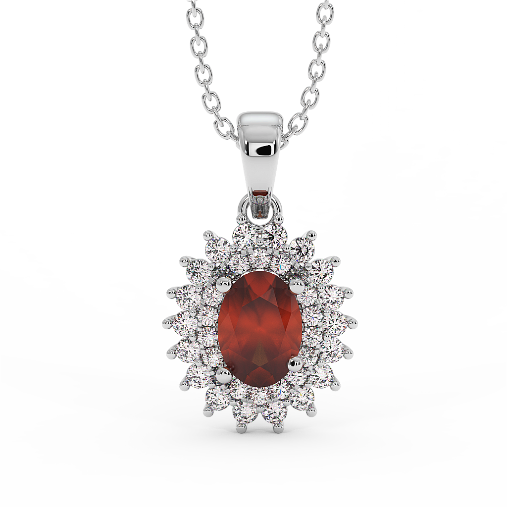 18K Gold Diamond Ruby Pendant