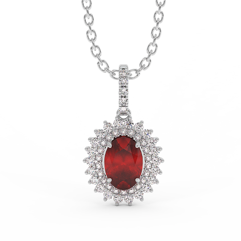 18K Gold Diamond Ruby Penadnt