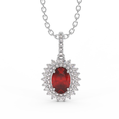 18K Gold Diamond Ruby Penadnt