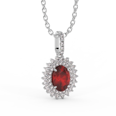 18K Gold Diamond Ruby Penadnt