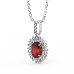 18K Gold Diamond Ruby Penadnt