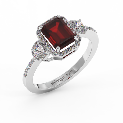 18K Gold Diamond Ruby Ring