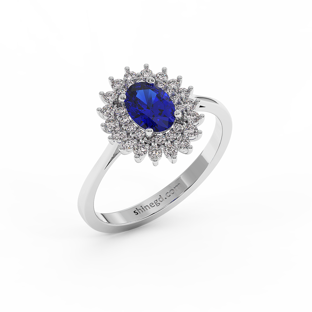 18K Gold Diamond Sapphire Ring
