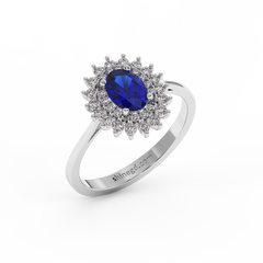 18K Gold Diamond Sapphire Ring