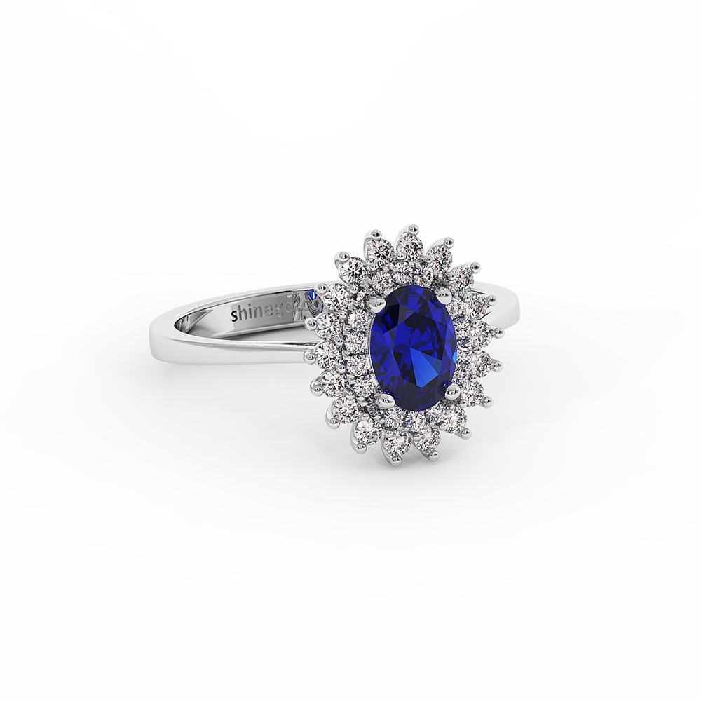 18K Gold Diamond Sapphire Ring