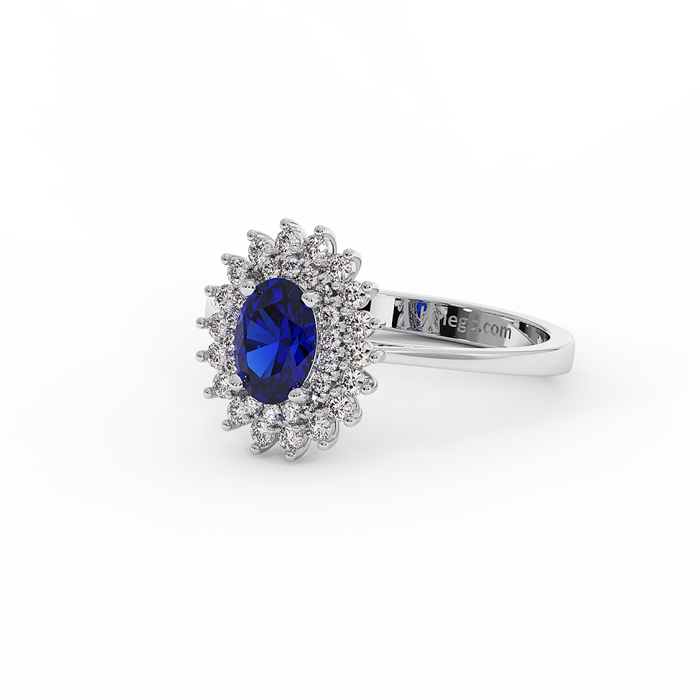 18K Gold Diamond Sapphire Ring