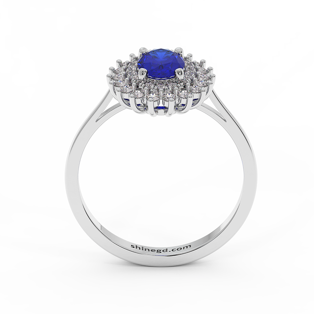 18K Gold Diamond Sapphire Ring