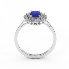 18K Gold Diamond Sapphire Ring