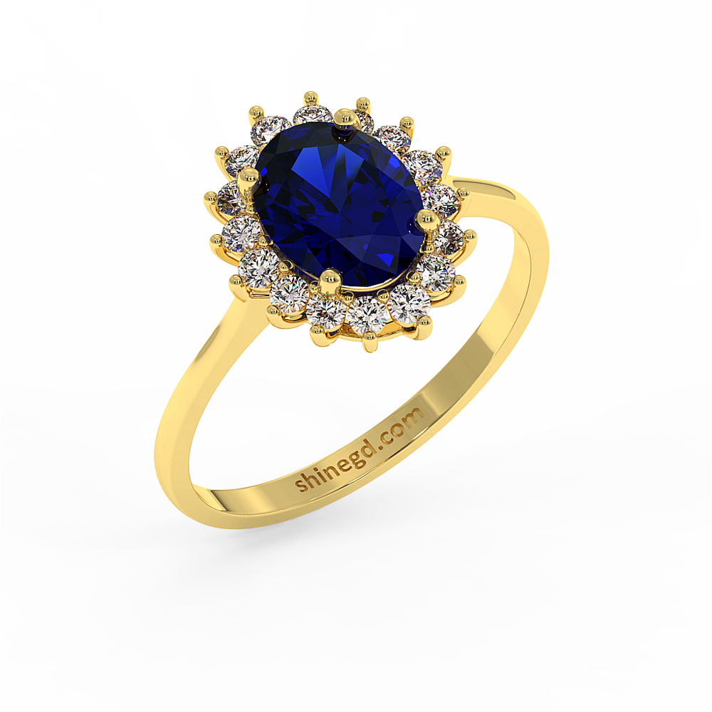 18K Gold Diamond Sapphire Ring