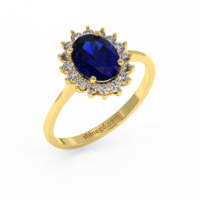 18K Gold Diamond Sapphire Ring