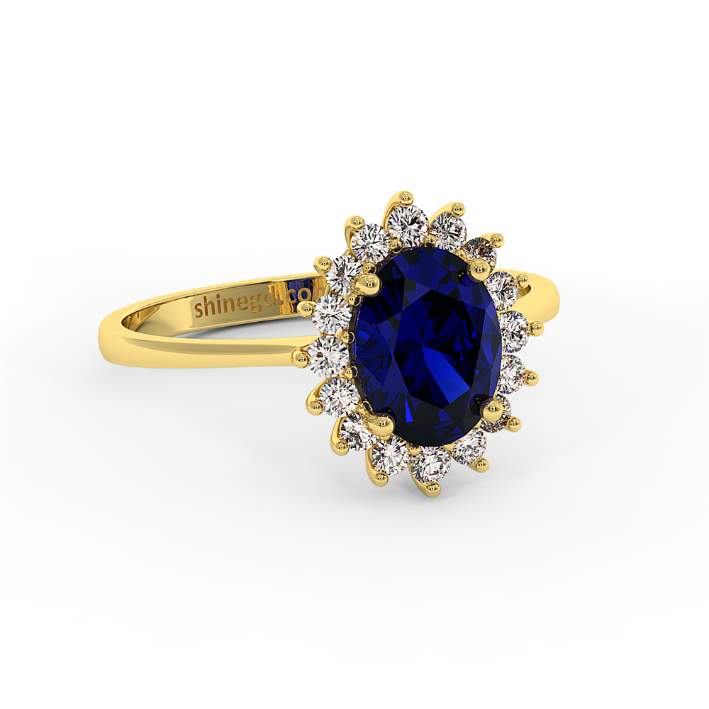 18K Gold Diamond Sapphire Ring