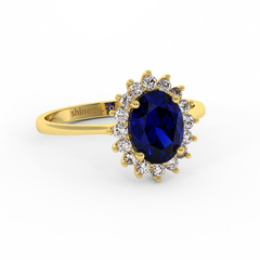 18K Gold Diamond Sapphire Ring