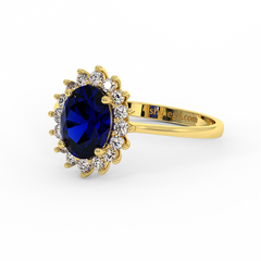 18K Gold Diamond Sapphire Ring