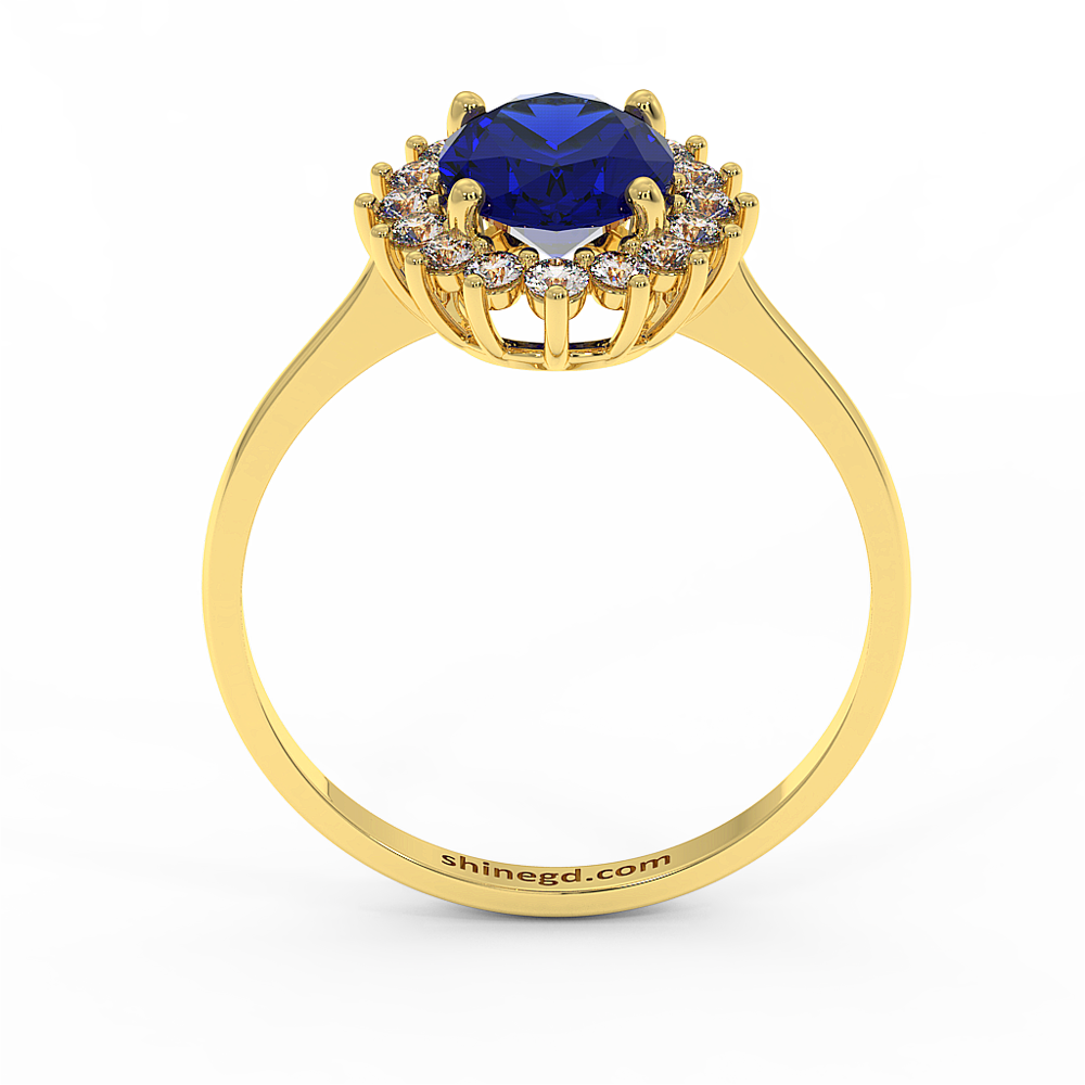 18K Gold Diamond Sapphire Ring