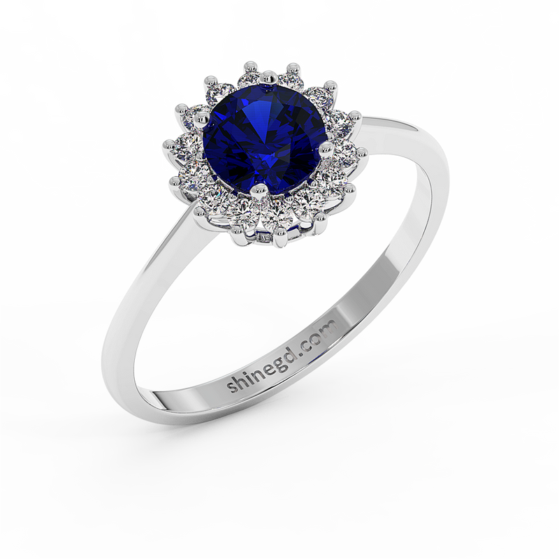 18K Gold Diamond Sapphire Ring