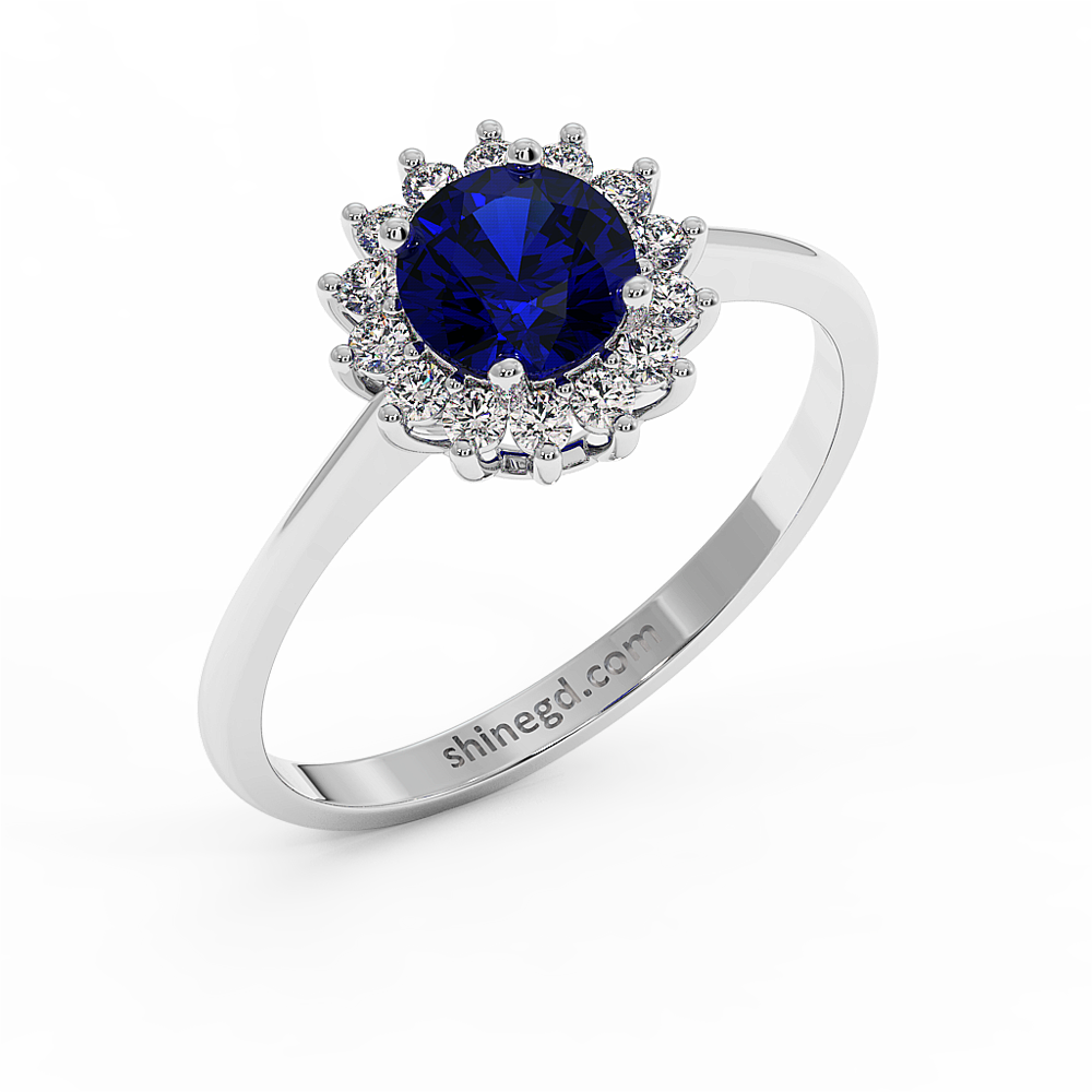 18K Gold Diamond Sapphire Ring