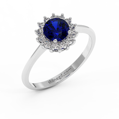 18K Gold Diamond Sapphire Ring