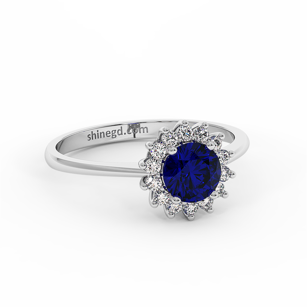 18K Gold Diamond Sapphire Ring