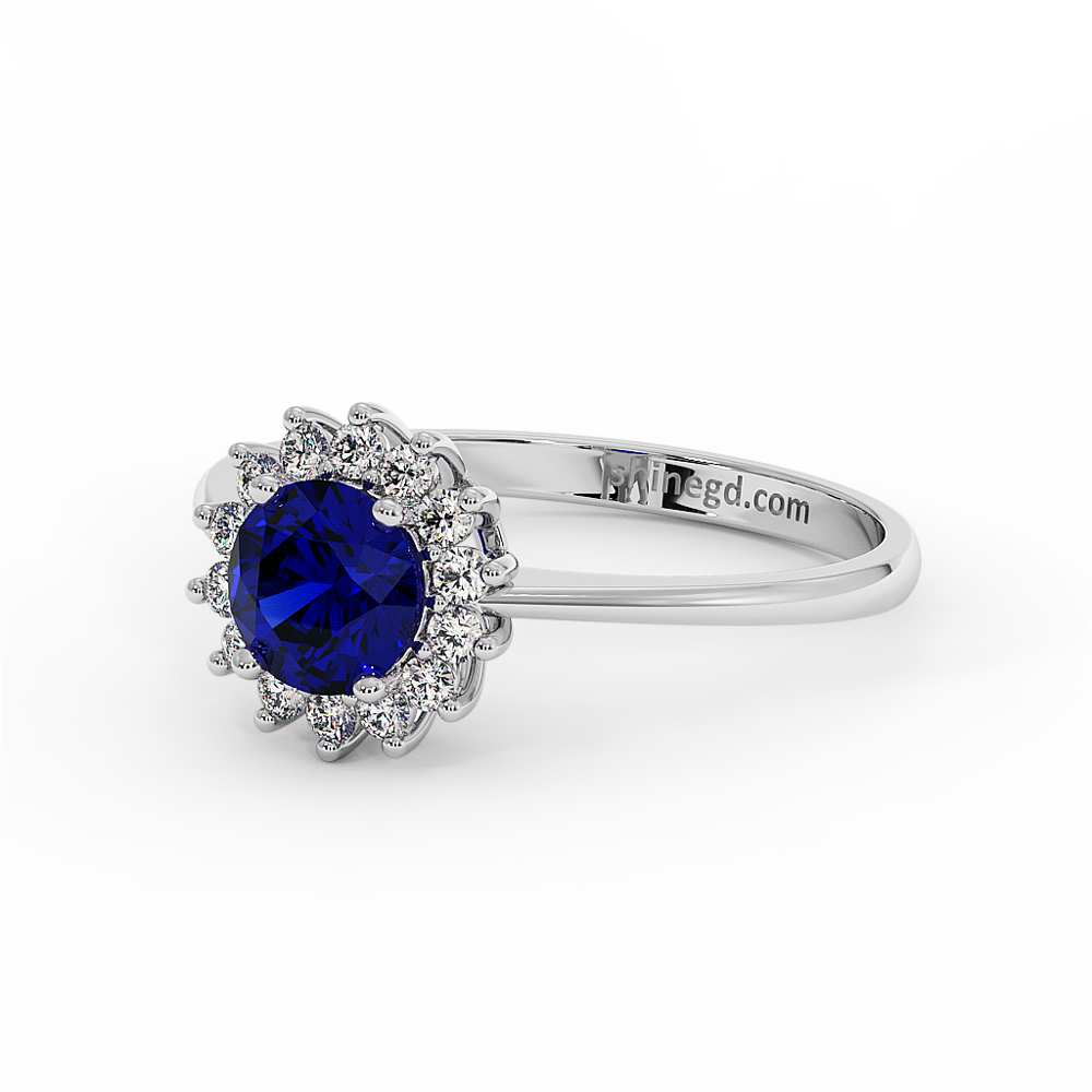 18K Gold Diamond Sapphire Ring