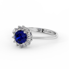 18K Gold Diamond Sapphire Ring