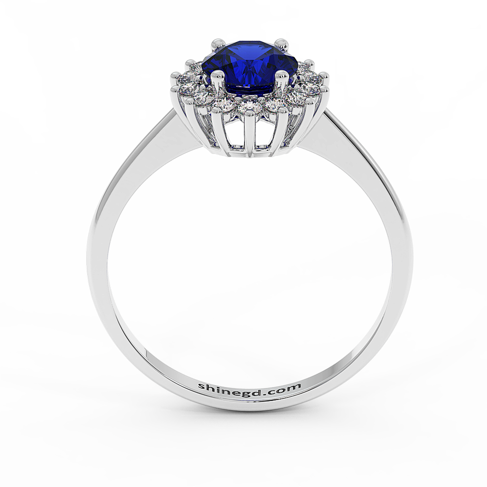 18K Gold Diamond Sapphire Ring