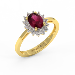 18K Gold Diamond Ruby Ring