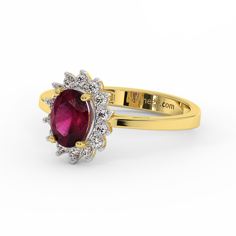 18K Gold Diamond Ruby Ring