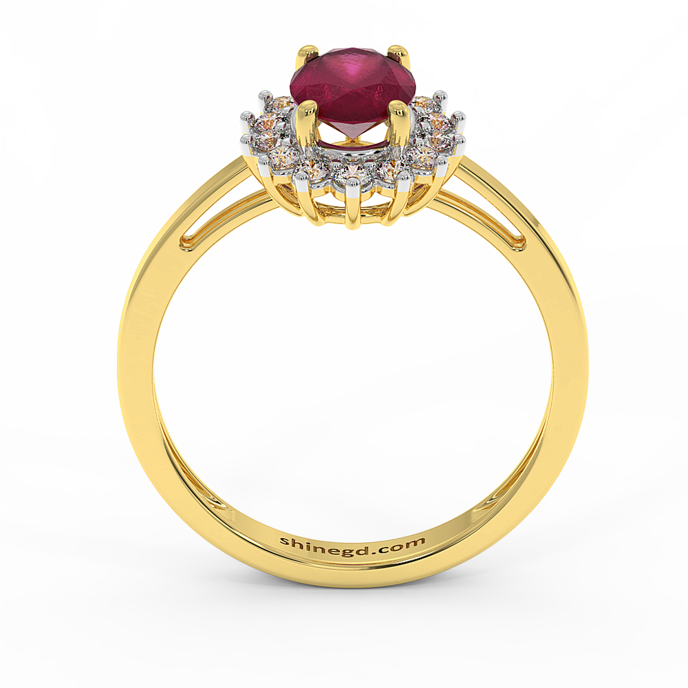 18K Gold Diamond Ruby Ring