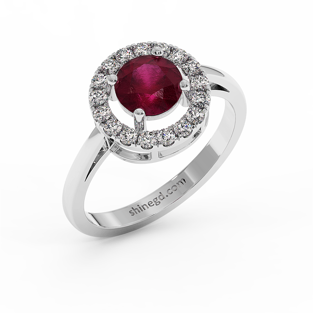 18K Gold Diamond Ruby Ring