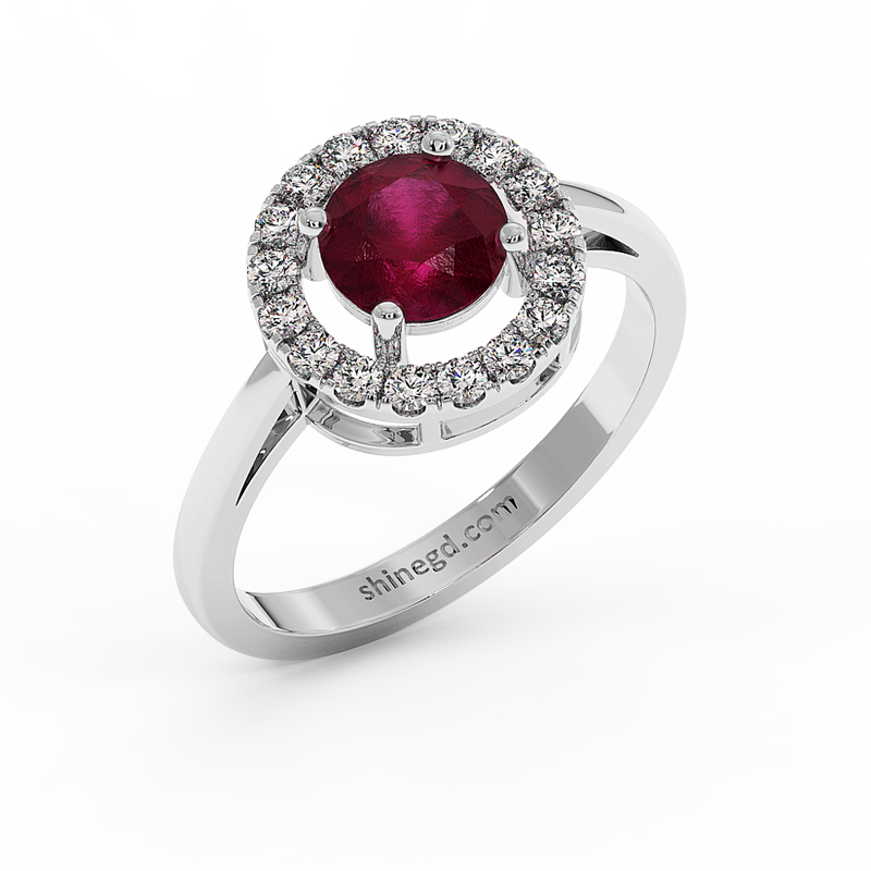 18K Gold Diamond Ruby Ring