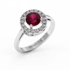 18K Gold Diamond Ruby Ring