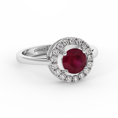 18K Gold Diamond Ruby Ring