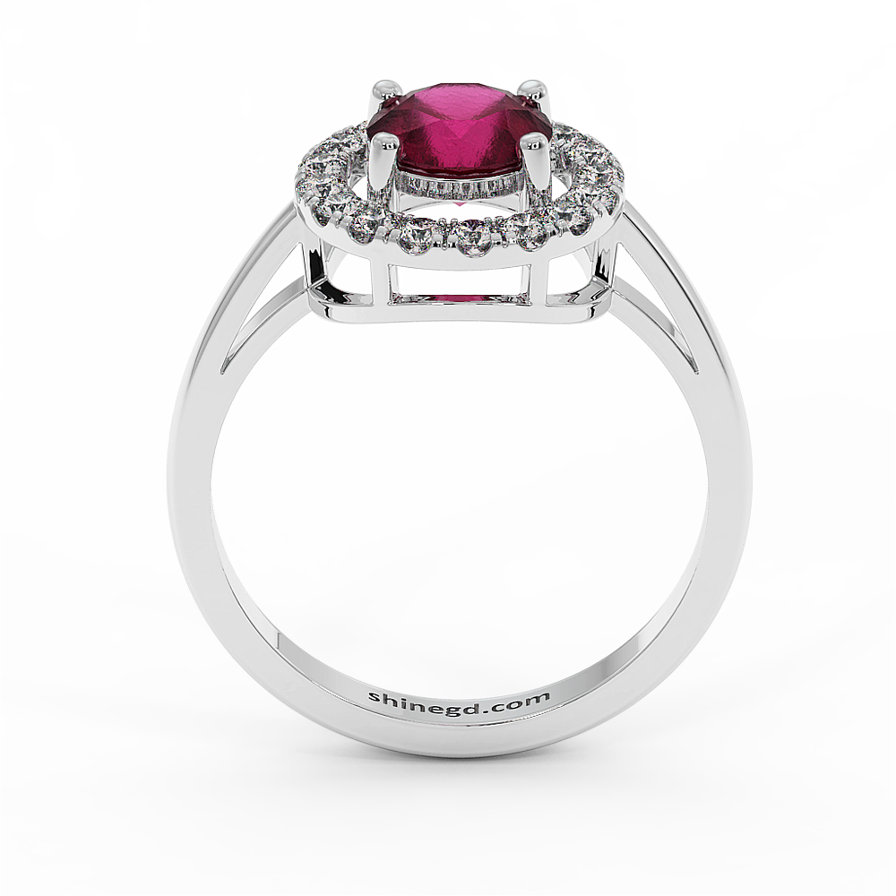 18K Gold Diamond Ruby Ring