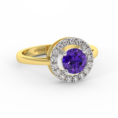 18K Gold Diamond Amethyst Ring