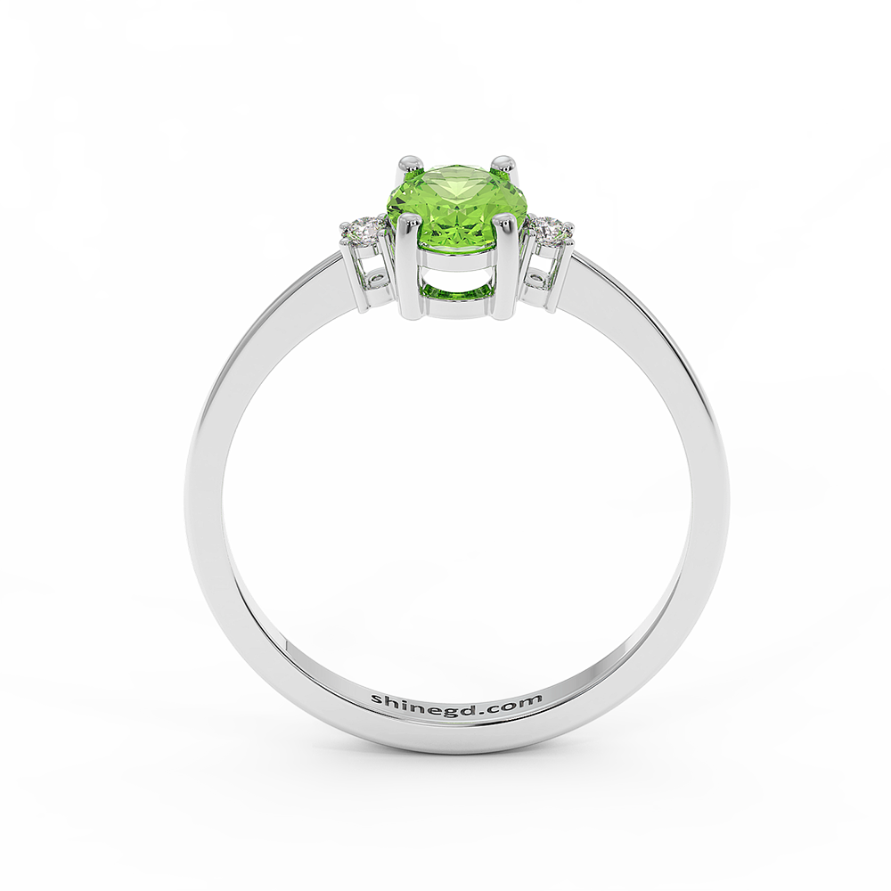 18K Gold Diamond Peridot Ring