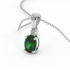 18K Gold Diamond Emerald Set