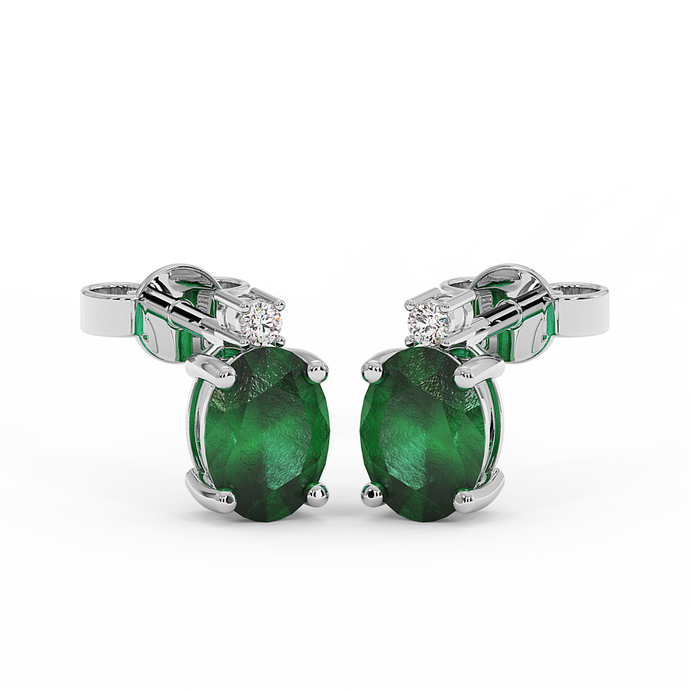 18K Gold Diamond Emerald Set