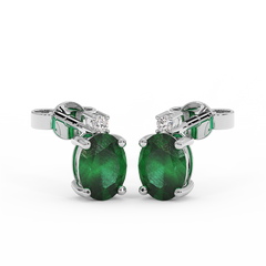 18K Gold Diamond Emerald Set