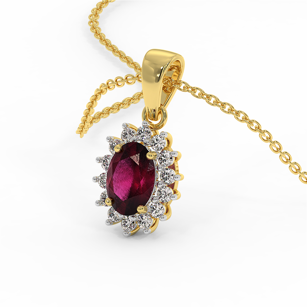 18K Gold Diamond Ruby Set