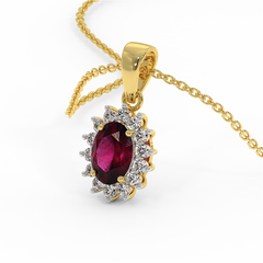 18K Gold Diamond Ruby Set